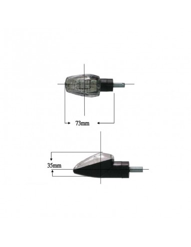 Clignotants ZAFIRO à LED PUIG 2585 COURT, dimensions 73 x 35mm. 