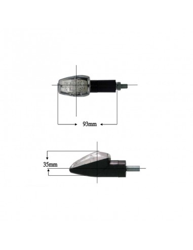 Clignotants ZAFIRO à LED PUIG 2586 LONG, dimensions 93 x 35mm. 