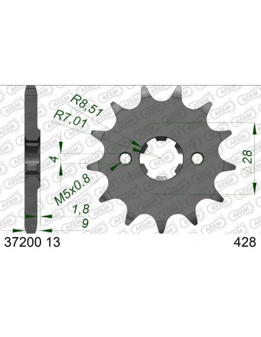 Kit Chaîne AFAM Acier APRILIA SX 125...