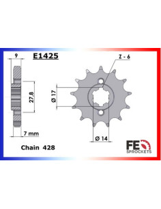 ZUNDAPP.125.ZXM SUPERMOTO '17/18 13X62 428H µ 2