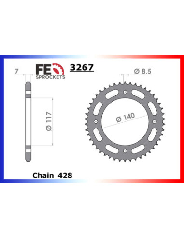 YZ.80 '86/92 14X46 RK428MXZ  (1LR,2JF,2VF,3ML,3MLA)
