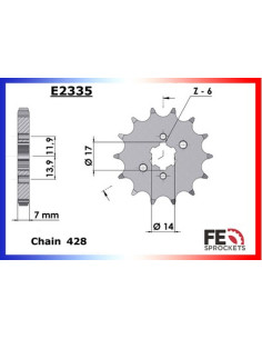 CRF.125 '15/22 Grandes Roues 13X49 428H µ 2
