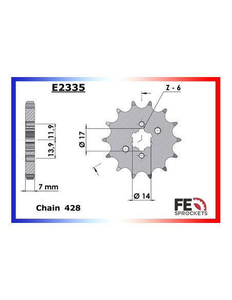 CRF.125 '15/22 Grandes Roues 13X49 428H µ