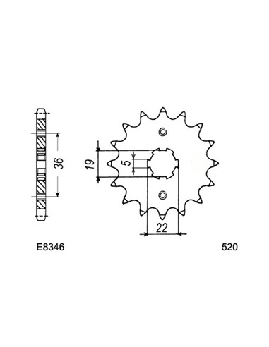 TRX.250 '86/89 13X38 RK520MXZ