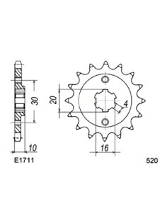 125.RAPTOR '03/16 14X43 RK520MXZ µ 2