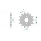 Kit chaine DID  ACIER ADLY 300 THUNDERBIKE 2004 à 2005