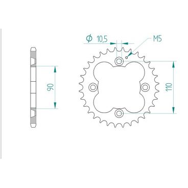 Kit chaine DID  ACIER ADLY 300 THUNDERBIKE 2004 à 2005