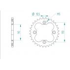 Kit chaine DID  ACIER ADLY 300 THUNDERBIKE 2004 à 2005