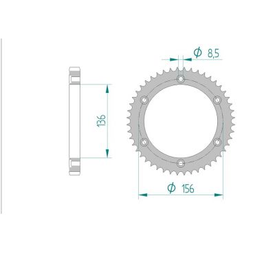 Kit chaine DID  ACIER AJP 125 PR4 SM 2004 à 2011