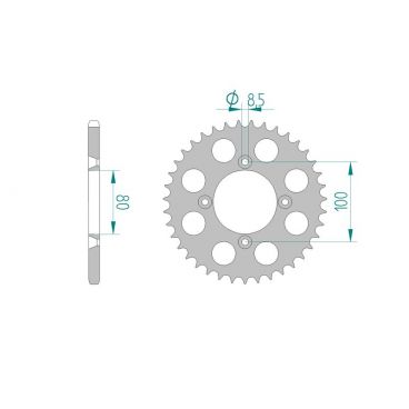 Kit chaine DID  ALU AJP 125/200 PR3 ENDURO   520 2008 à 2011