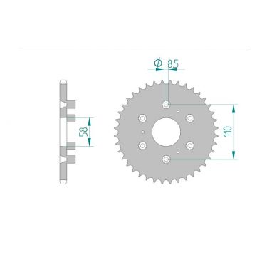 Kit chaine DID  ACIER APRILIA CLASSIC 125 1996 à 1998