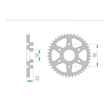 Kit chaine DID  ACIER APRILIA RED ROSE 125 1989 à 1995