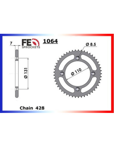 85.TC '15/17 Pts Roues 14X46 RK428MXZ *