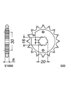 125.CR '90/94 12X52 RK520MXZ * 2