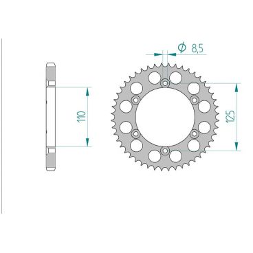 Kit chaine DID  ALU BETA 125 REV3 2002 à 2003