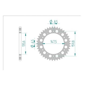 Kit chaine DID  ALU BETA 240 TR33/34 1986 à 1988