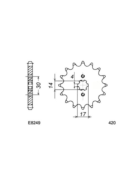 50.SKYTEAM '07/10 13X42 RK420MS  Couronne fixations avec pions