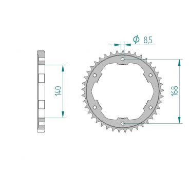 Kit chaine DID  ACIER BMW F 800 GS   K72 bolts/vis 8.5 mm 2008 à 2008