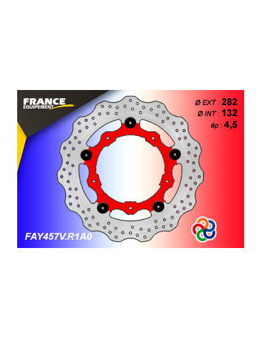 Disque Essentiel FLAY457V / Centre ROUGE (R1) / Oeillets Couleurs