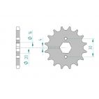 Kit chaine DID  ACIER CAGIVA 125 ELEFANT 1984 à 1988