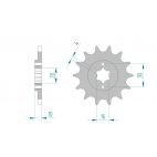 Kit chaine DID  ACIER CAGIVA 125 MITO EV 1992 à 1999