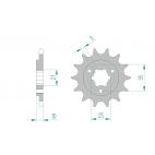 Kit chaine DID  ACIER CAGIVA 350 W 12 1993 à 1996