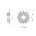 Kit chaine DID  ACIER CAGIVA 900 ELEFANT IE AC 1993 à 1997