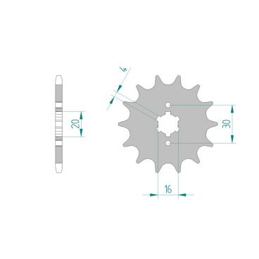 Kit chaine DID  ALU CAGIVA 125 WMX 1987 à 1988