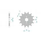 Kit chaine DID  ALU CAGIVA 125 WMX 1987 à 1988