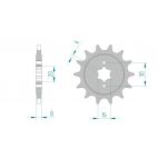 Kit chaine DID  ALU CAGIVA 125 WMX 1989 à 1992