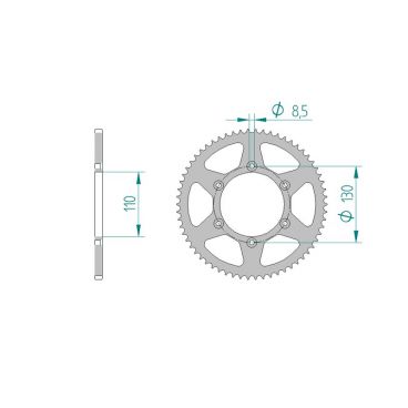 Kit chaine DID  ACIER CPI 50 SM 2006 à 2009