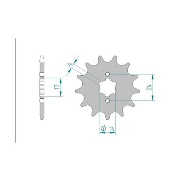 Kit chaine DID  ACIER DERBI SENDA 50 SM X'TREME 2002 à 2005