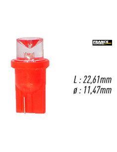 AMPOULE TEMOIN ROUGE SANS CULOT W2,1x9,5D/W5W-T10 12V0.29W