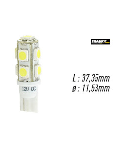 AMPOULE TEMOIN BLANCHE SANS CULOT W2,1x9,5D/W5W-T10 12V2.16W