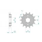 Kit chaine DID  ACIER DUCATI 350 INDIANA 1987 à 1988