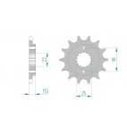 Kit chaine DID  ACIER DUCATI 400 SS 1992 à 1995