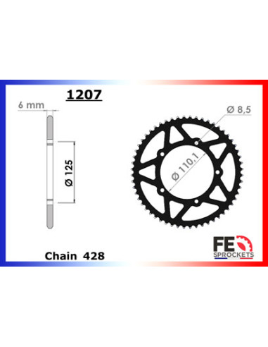 50.SHERCO ENDURO (E5) '21 11X56 RK428FEX (Roues Bâtons)