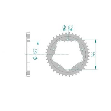 Kit chaine DID  ALU DUCATI 848   525  / evo for PCD2 2008 à 2013