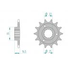 Kit chaine DID  ALU DUCATI 996 R/998 S 525 for PCD1 2001 à 2002