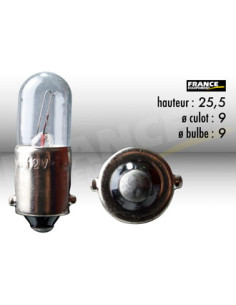 AMPOULE TEMOIN AVEC CULOT RING BA9S 12V4W