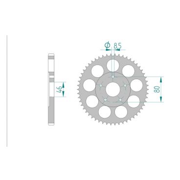 Kit chaine DID  ALU FANTIC 125 TRIAL TX250 1978 à 1979