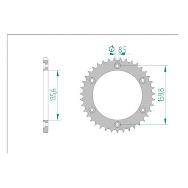 Kit chaine DID  ALU FANTIC 301 TRIAL 1986 à 1986