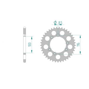 Kit chaine DID  ALU GAS-GAS 125 JT12/TX 1992 à 1999