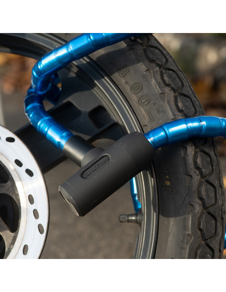 Antivol câble renforcé OXFORD Barrier bleu - 1.4mx25mm