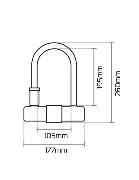 Antivol U OXFORD Magnum avec support - 170x285mm