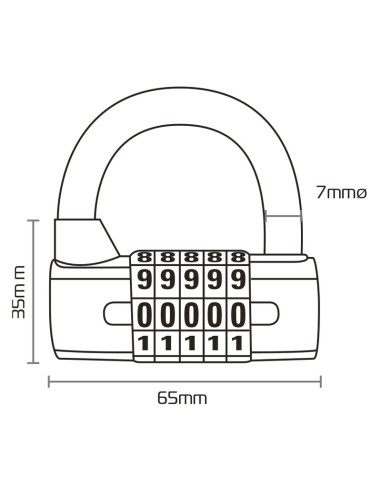 Antivol OXFORD combinaison 5 chiffres