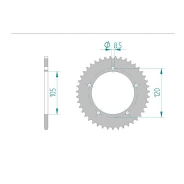 Kit chaine DID  ACIER GILERA 50 EAGLET 1997 à 1998