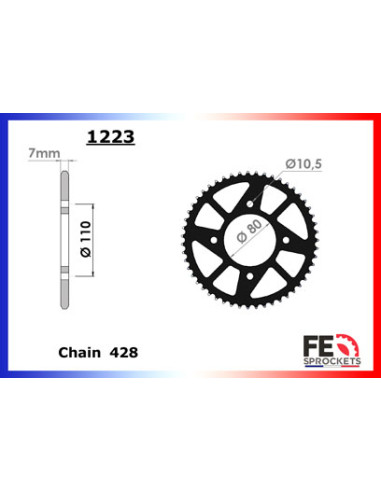 ONLINE 125.PISTA '21 14X51 RK428FEX *