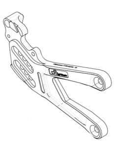 Platine droite (frein) LIGHTECH de commandes reculées FTRYA016R