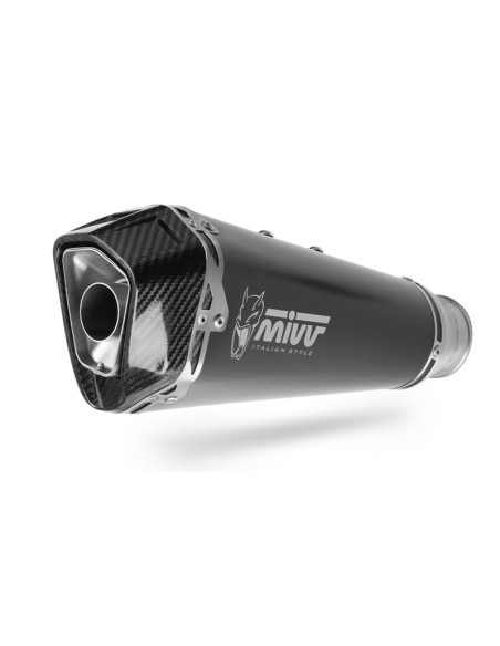 Silencieux MIVV Delta Race inox noir/carbone - Triumph Street Triple R/S/RS Silencieux MIVV Delta Race inox noir/carbone - Triumph Street Triple R/S/RS